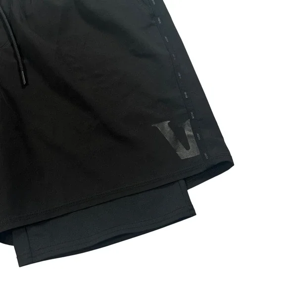 Vuori Shorts Mens XL‎ Black Fullerton Lined 2 In 1 Active Gym Training Stretch - Picture 4 of 10